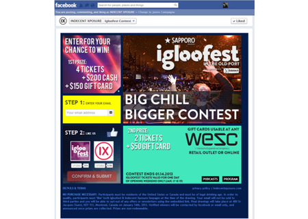 Igloofest Facebook Contest App